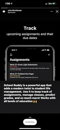 a screenshot of the school tracker app on an iphone